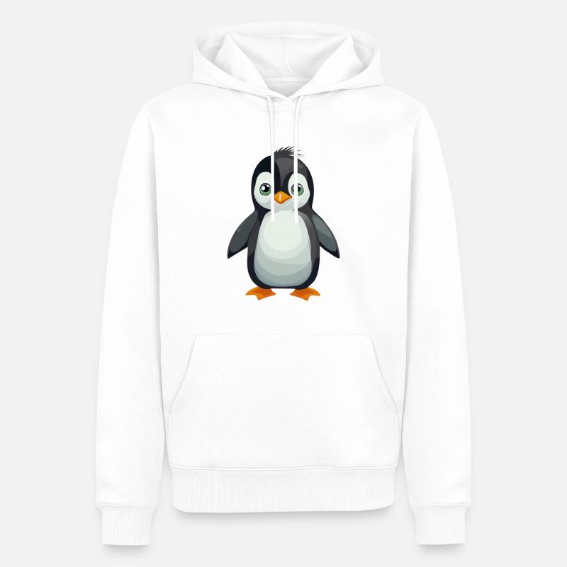 Pinguin - Männer Premium Bio Hoodie - Weiß