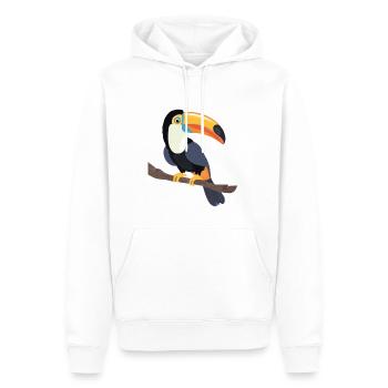 Toucan - Sweat à capuche Premium bio Homme - blanc - Devant - Nico (187cm)