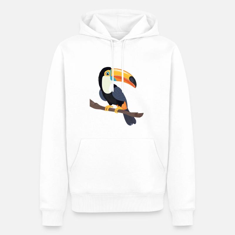 Toucan - Sweat à capuche Premium bio Homme - blanc