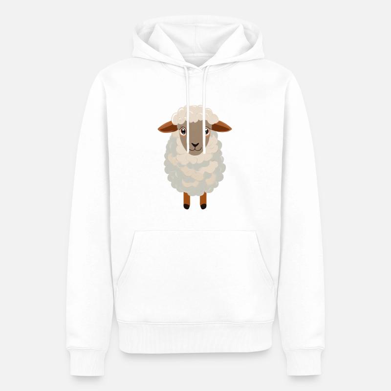 Mouton - Sweat à capuche Premium bio Homme - blanc