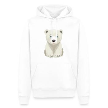 Ours polaire mignon - Sweat à capuche Premium bio Homme - blanc - Devant - Nico (187cm)