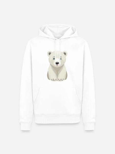 Cute polar bear - Men’s Premium Organic Hoodie - white