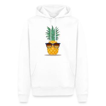 Pineapple with sunglasses - Men’s Premium Organic Hoodie - white - Front - Nico (187cm)