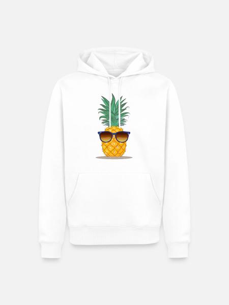 Pineapple with sunglasses - Men’s Premium Organic Hoodie - white