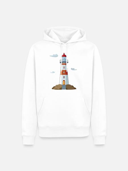 Lighthouse - Men’s Premium Organic Hoodie - white