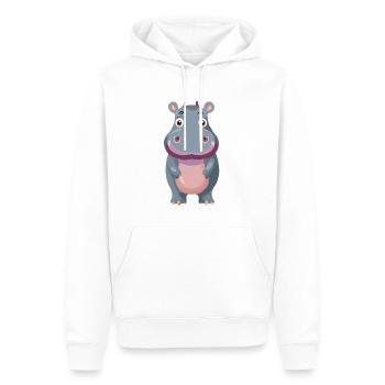 Hippopotame mignon - Sweat à capuche Premium bio Homme - blanc - Devant - Nico (187cm)