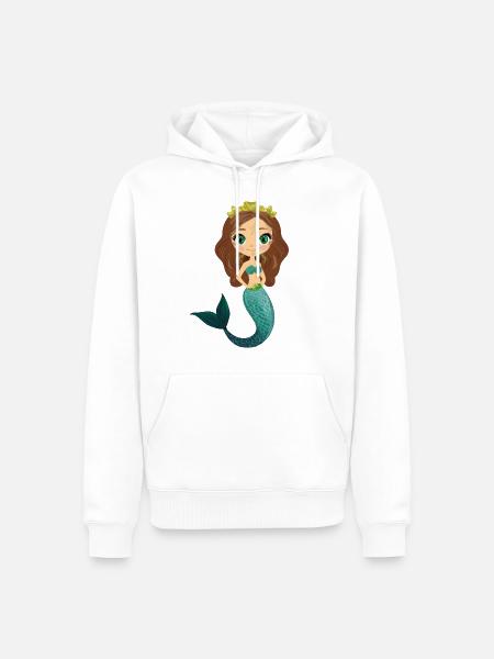 Sirène - Sweat à capuche Premium bio Homme - blanc