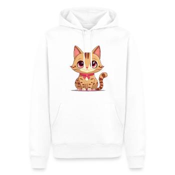 Niedliche Katze - Männer Premium Bio Hoodie - Weiß - Vorne - Nico (187cm)