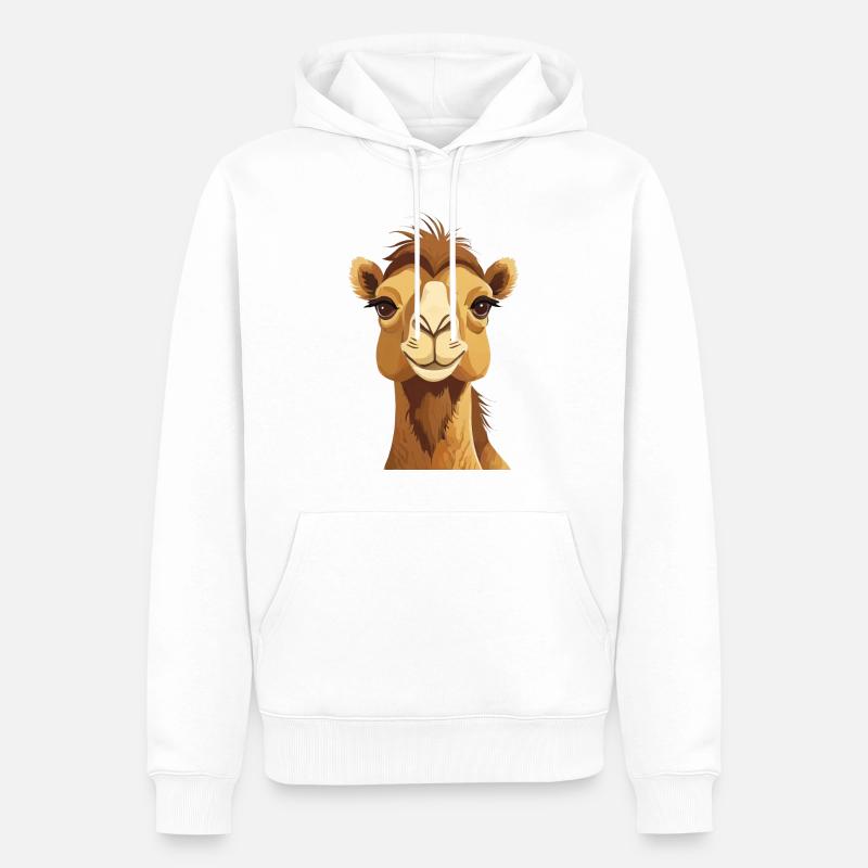Chameau mignon - Sweat à capuche Premium bio Homme - blanc