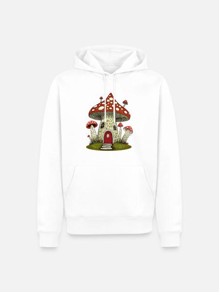 imaginative mushroom house - Men’s Premium Organic Hoodie - white