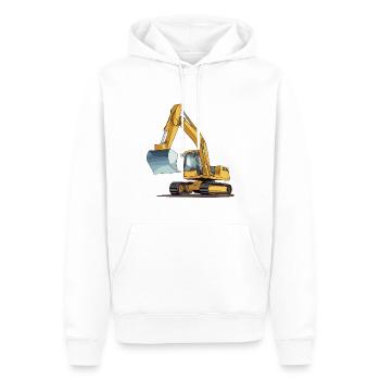 Excavator - Men’s Premium Organic Hoodie - white - Front - Nico (187cm)