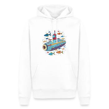U-Boot mit bunten Fischen - Männer Premium Bio Hoodie - Weiß - Vorne - Nico (187cm)