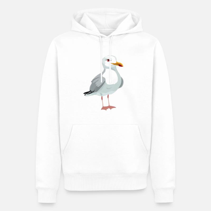 Möwe - Männer Premium Bio Hoodie - Weiß