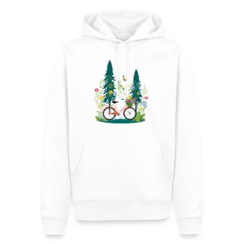 Fahrrad fahren in der Natur - Männer Premium Bio Hoodie - Weiß - Vorne - Nico (187cm)