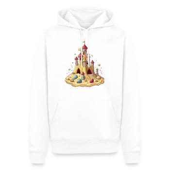 Sandcastle - Men’s Premium Organic Hoodie - white - Front - Nico (187cm)