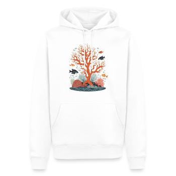 Récif corallien avec des poissons - Sweat à capuche Premium bio Homme - blanc - Devant - Nico (187cm)