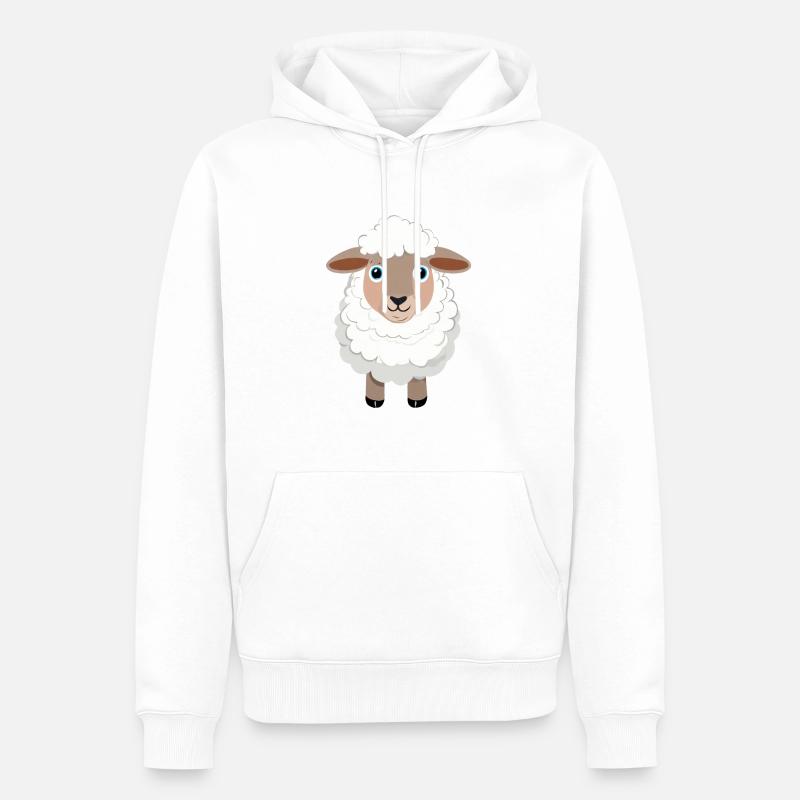 Mouton - Sweat à capuche Premium bio Homme - blanc