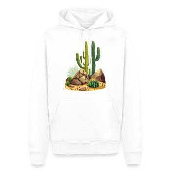 Desert with cacti and rocks - Men’s Premium Organic Hoodie - white - Front - Nico (187cm)