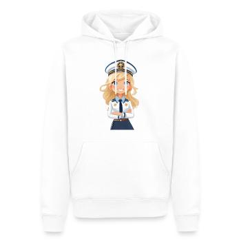 Kapitänin oder Pilotin - Männer Premium Bio Hoodie - Weiß - Vorne - Nico (187cm)