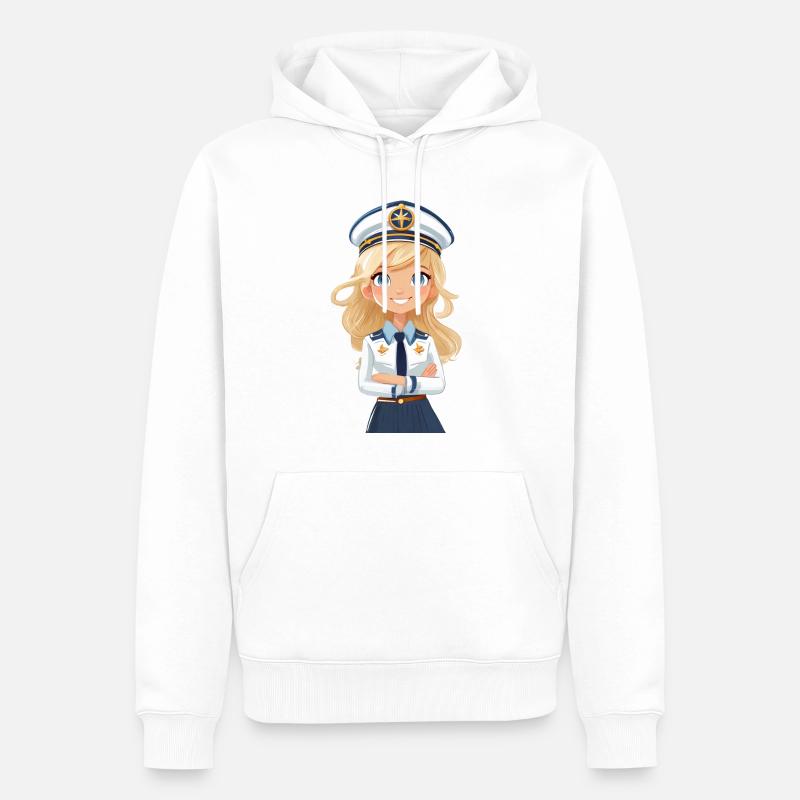 Captain or pilot - Men’s Premium Organic Hoodie - white