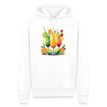 Cocktails colorés à base d’oranges, de citrons verts et de fruits - Sweat à capuche Premium bio Homme - blanc - Devant - Nico (187cm)
