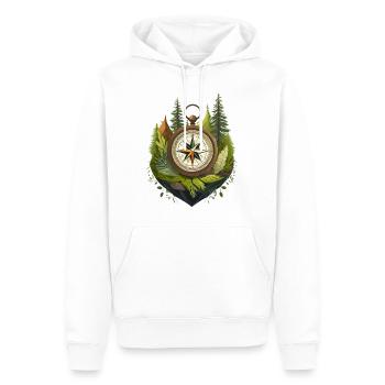With the compass into adventure - Men’s Premium Organic Hoodie - white - Front - Nico (187cm)