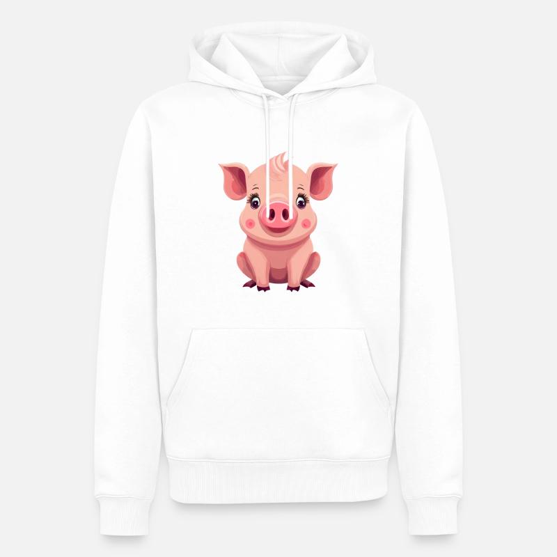 Schwein - Männer Premium Bio Hoodie - Weiß