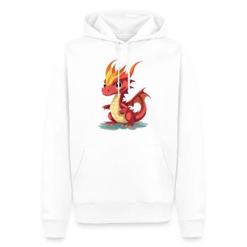 Dragon - Men’s Premium Organic Hoodie - white - Front - Nico (187cm)