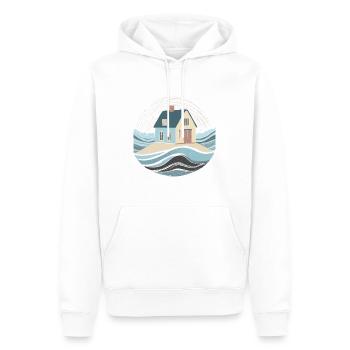 House by the sea - Men’s Premium Organic Hoodie - white - Front - Nico (187cm)