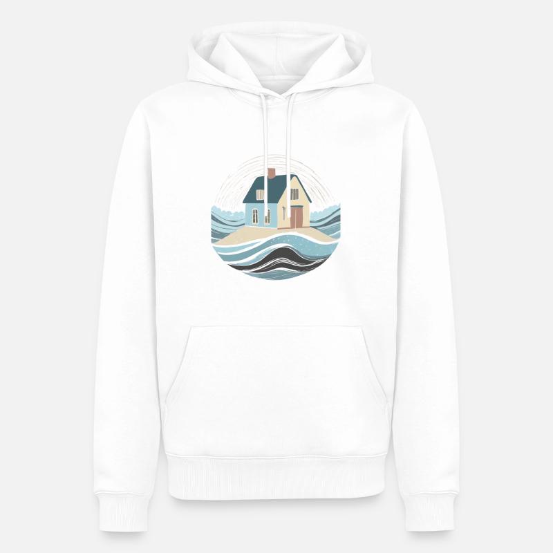 Maison en bord de mer - Sweat à capuche Premium bio Homme - blanc