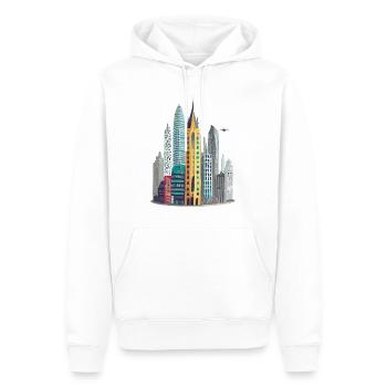 Big city with skyscrapers - Men’s Premium Organic Hoodie - white - Front - Nico (187cm)