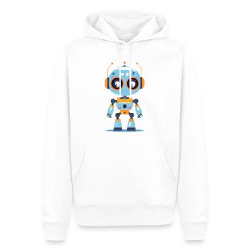 A cute robot - Men’s Premium Organic Hoodie - white - Front - Nico (187cm)