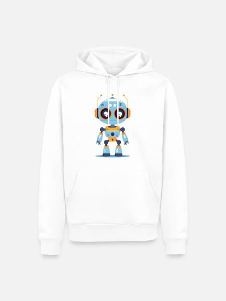 A cute robot - Men’s Premium Organic Hoodie - white