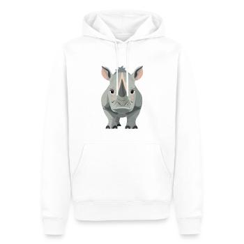Rhinoceros - Men’s Premium Organic Hoodie - white - Front - Nico (187cm)