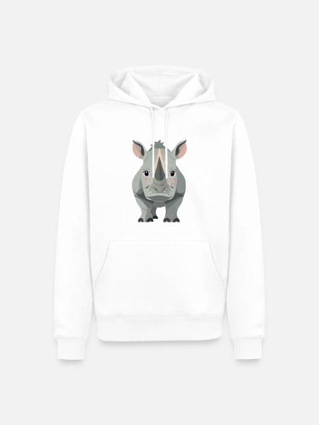Rhinoceros - Men’s Premium Organic Hoodie - white