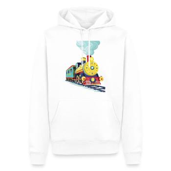 A cute locomotive - Men’s Premium Organic Hoodie - white - Front - Nico (187cm)