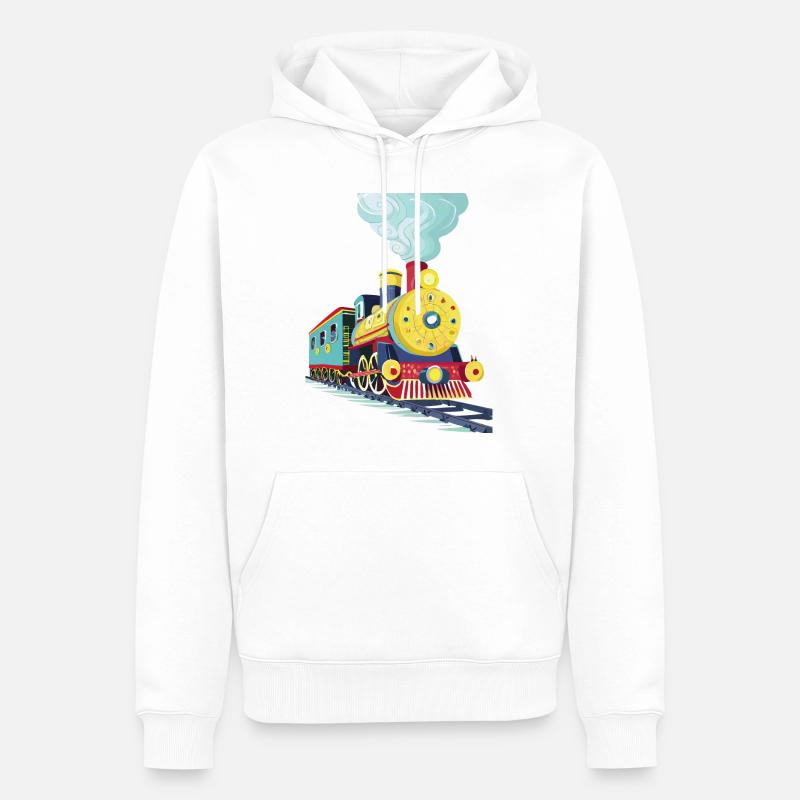 Une locomotive mignonne - Sweat à capuche Premium bio Homme - blanc