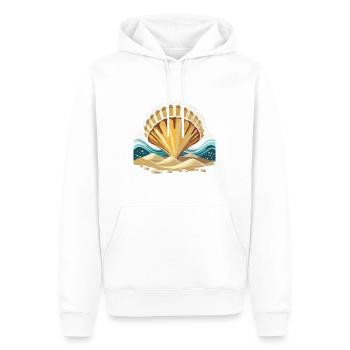 Eine Muschel am Meer - Männer Premium Bio Hoodie - Weiß - Vorne - Nico (187cm)