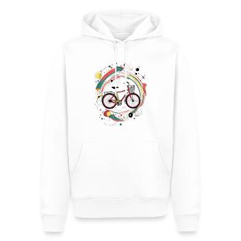 Illustration de vélo avec des éléments abstraits - Sweat à capuche Premium bio Homme - blanc - Devant - Nico (187cm)