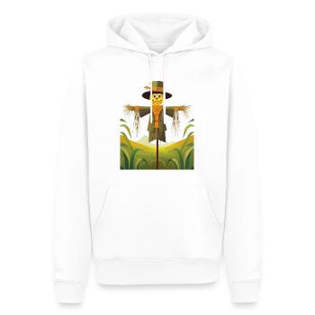 Épouvantail dans un champ - Sweat à capuche Premium bio Homme - blanc - Devant - Nico (187cm)