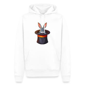 Lapin dans un chapeau magique - Sweat à capuche Premium bio Homme - blanc - Devant - Nico (187cm)