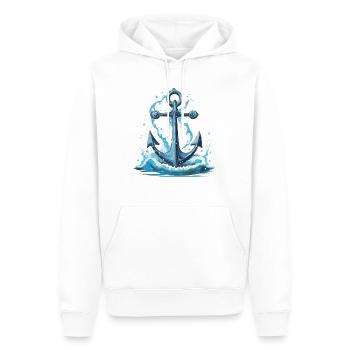 Anker - Männer Premium Bio Hoodie - Weiß - Vorne - Nico (187cm)