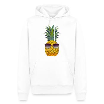 Pineapple with sunglasses - Men’s Premium Organic Hoodie - white - Front - Nico (187cm)