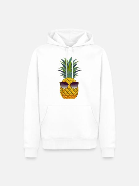 Pineapple with sunglasses - Men’s Premium Organic Hoodie - white