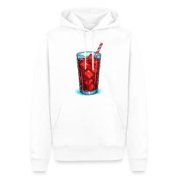Verre de cola avec glaçons - Sweat à capuche Premium bio Homme - blanc - Devant - Nico (187cm)