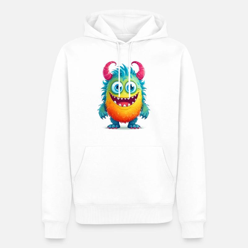 Monstre mignon - Sweat à capuche Premium bio Homme - blanc