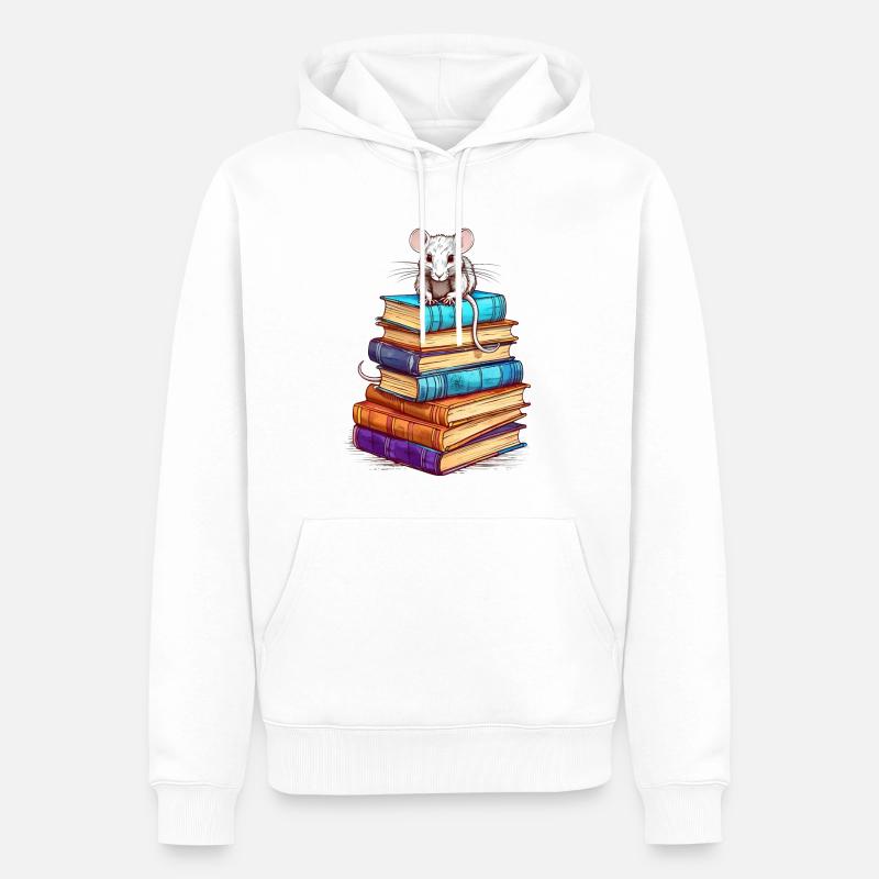 Rat de bibliothèque - Sweat à capuche Premium bio Homme - blanc