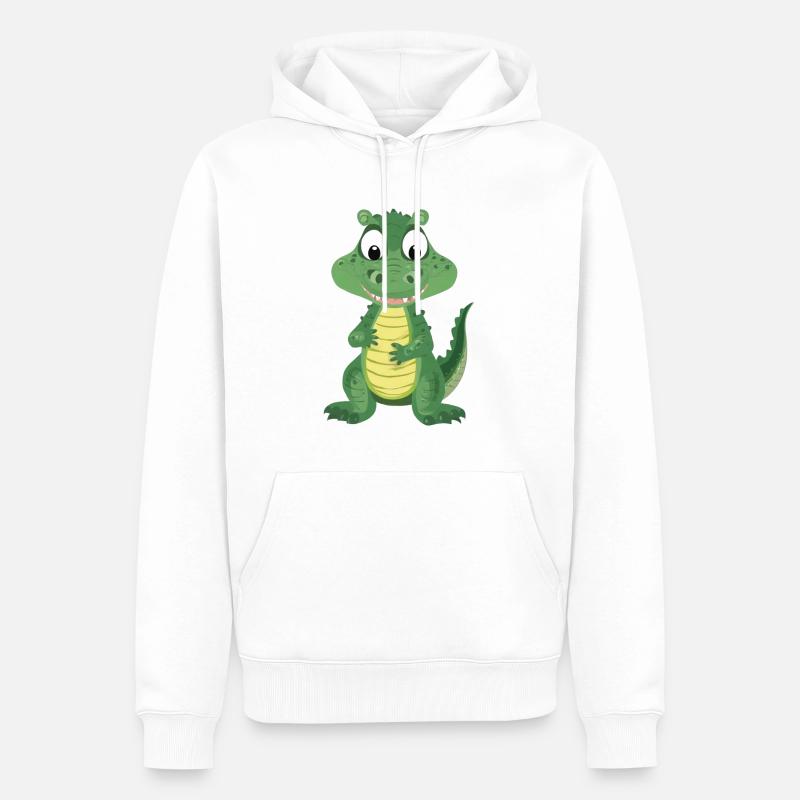 Niedliches Krokodil - Männer Premium Bio Hoodie - Weiß