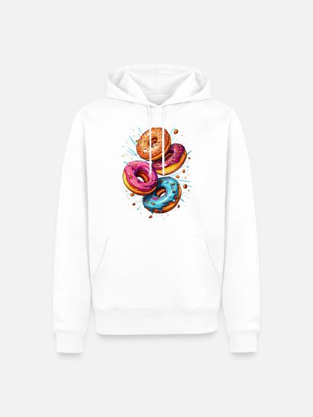 Flying donuts - Men’s Premium Organic Hoodie - white