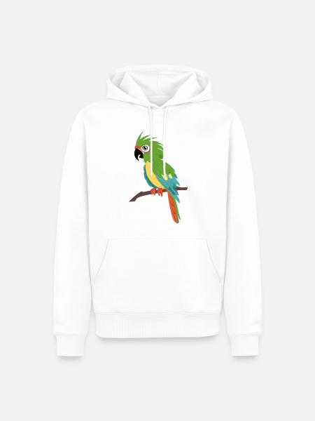 Parrot - Men’s Premium Organic Hoodie - white